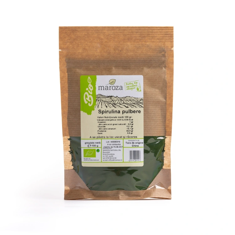 Spirulina bio pulbere 100g Maroza