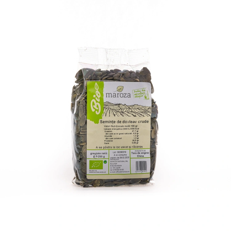 Seminte bio de dovleac crude 250g Maroza