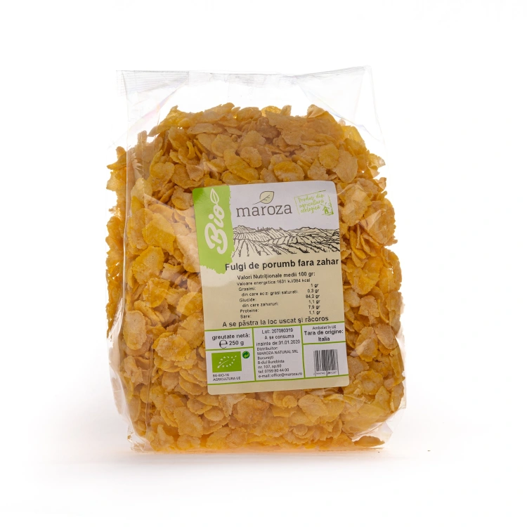 Fulgi de porumb bio fara zahar 250g Maroza