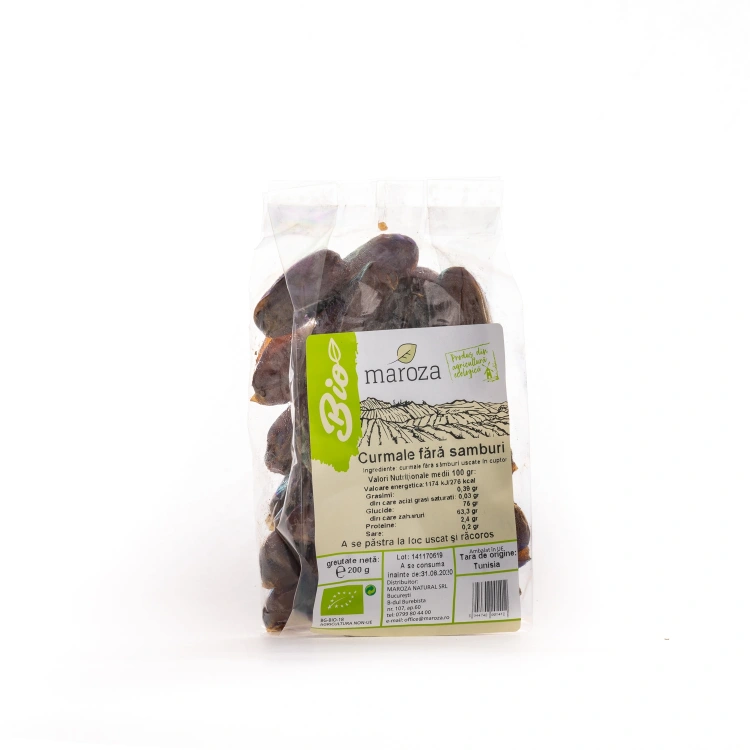 Curmale bio fara samburi 200g Maroza