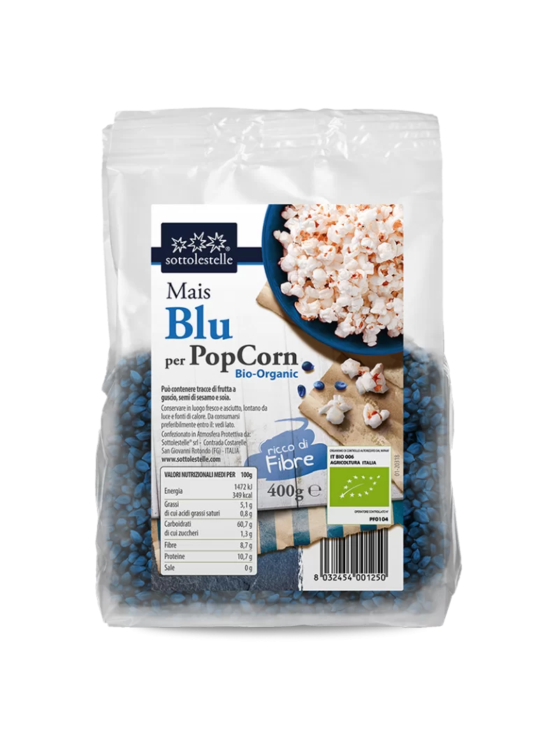 Porumb bio albastru de popcorn 400g Sottolestelle