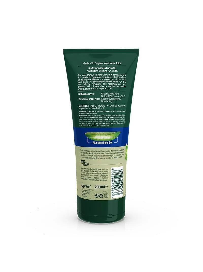 Gel cu Aloe Vera, vitaminele A, C si E 200ml Aloe Pura
