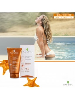 Crema de protectie solara ridicata pentru fata si corp SPF50 iSolari 150ml Nature's