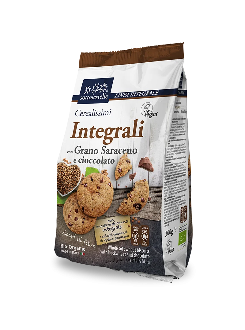 Biscuiti bio cu hrisca integrala si bucati de ciocolata Cerealissimi 300g Sottolestelle