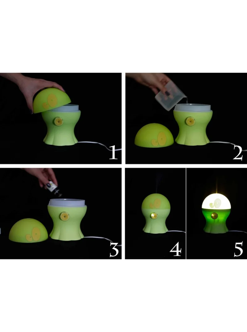 Umidificator si difuzor ultrasonic Polipini verde Gisa pentru copii
