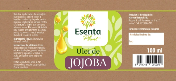 Ulei de Jojoba 100ml Esenta Plant