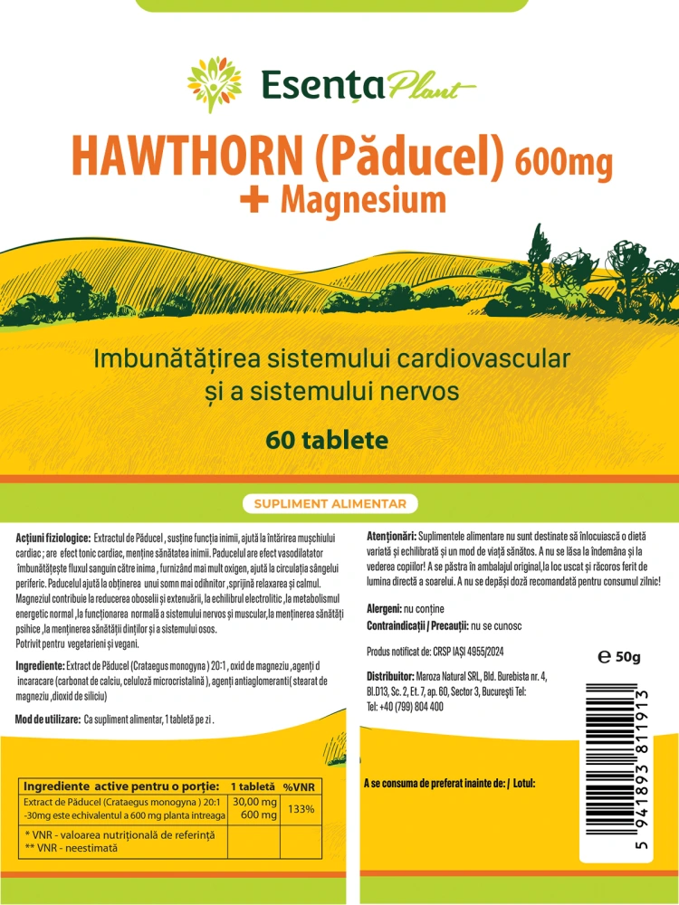 Paducel si Magneziu 60 tablete Esenta Plant