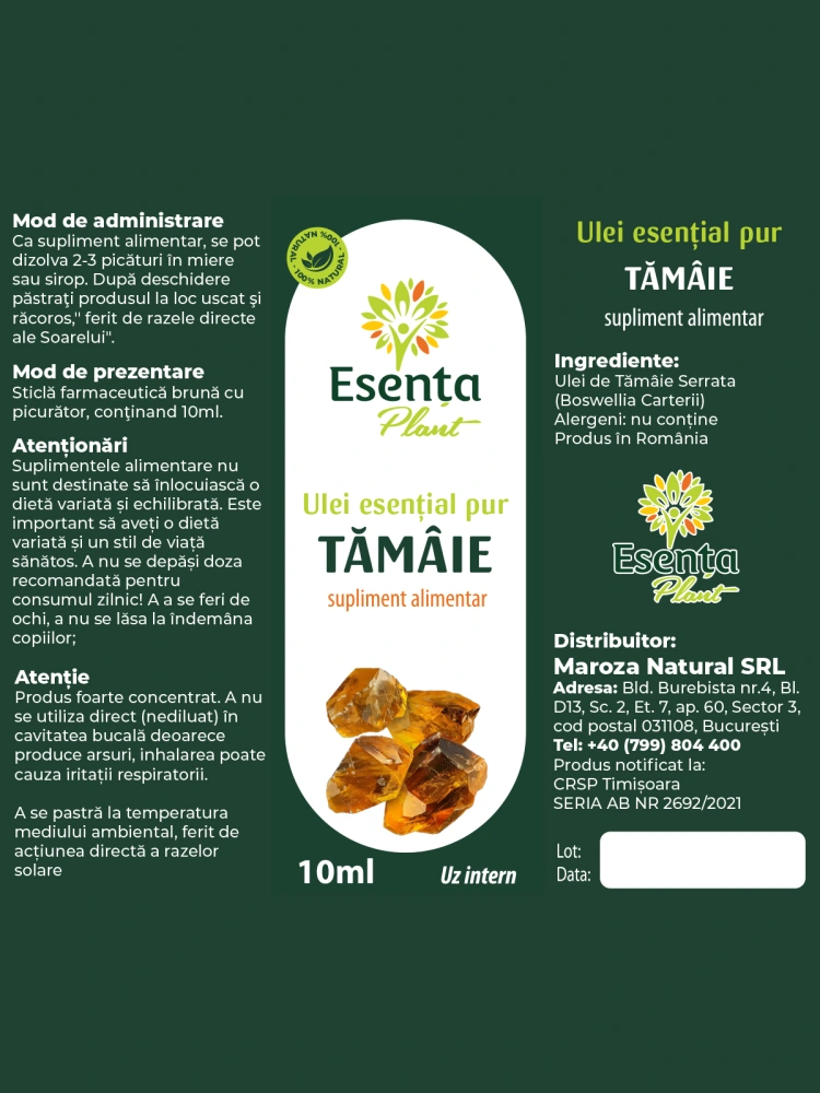 Ulei esential pur de tamaie