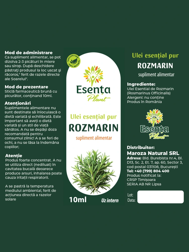 Ulei esential de rozmarin Esenta Plant
