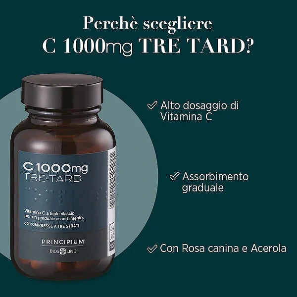 Vitamina C 1000mg Tre-Tard 60 comprimate Principium Bios Line