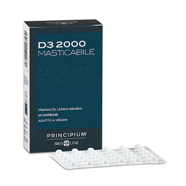 Vitamina D3 vegan 2000 UI 60 capsule masticabile Principium Bios Line