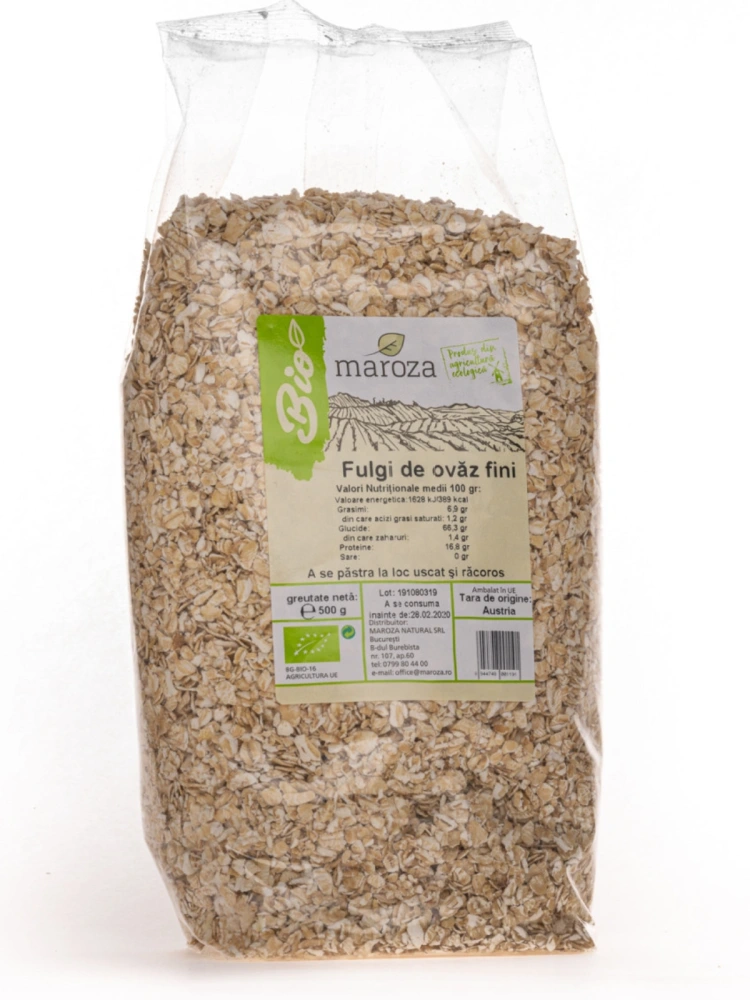 Fulgi de ovaz fini bio 500g Maroza