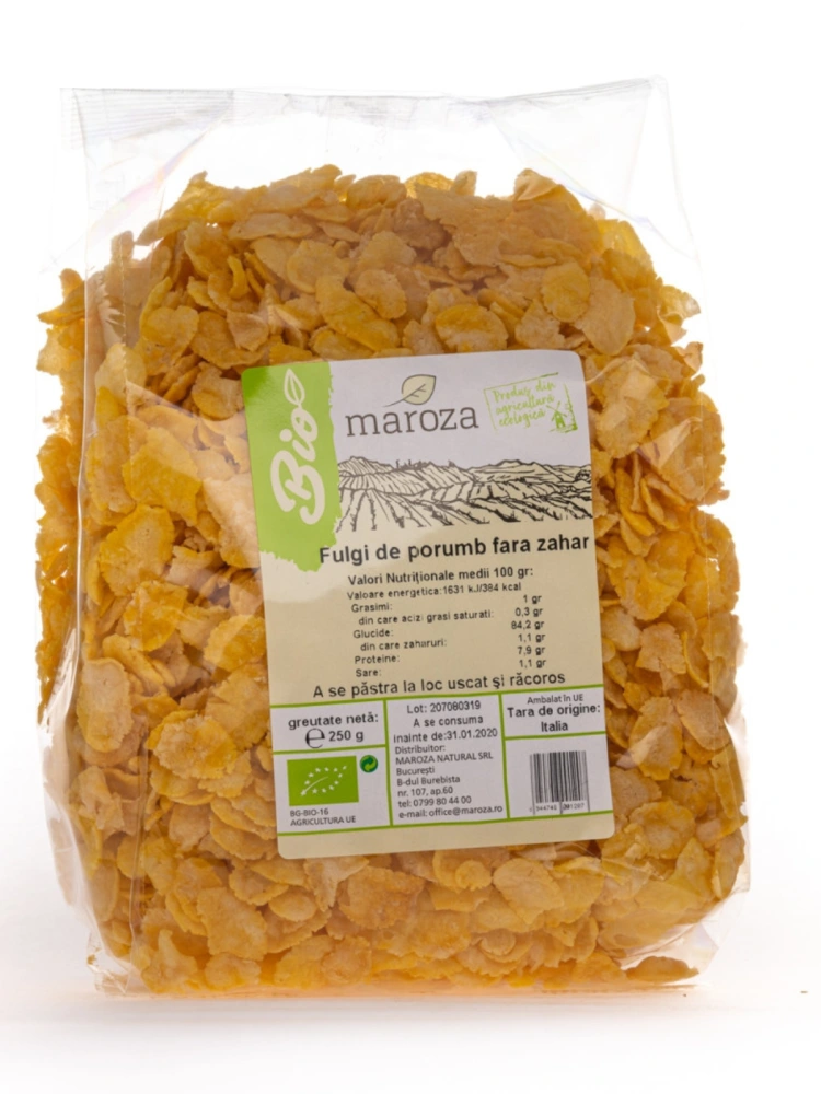 Fulgi de porumb bio fara zahar 250g Maroza
