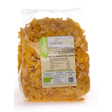 Fulgi de porumb bio fara zahar 250g Maroza