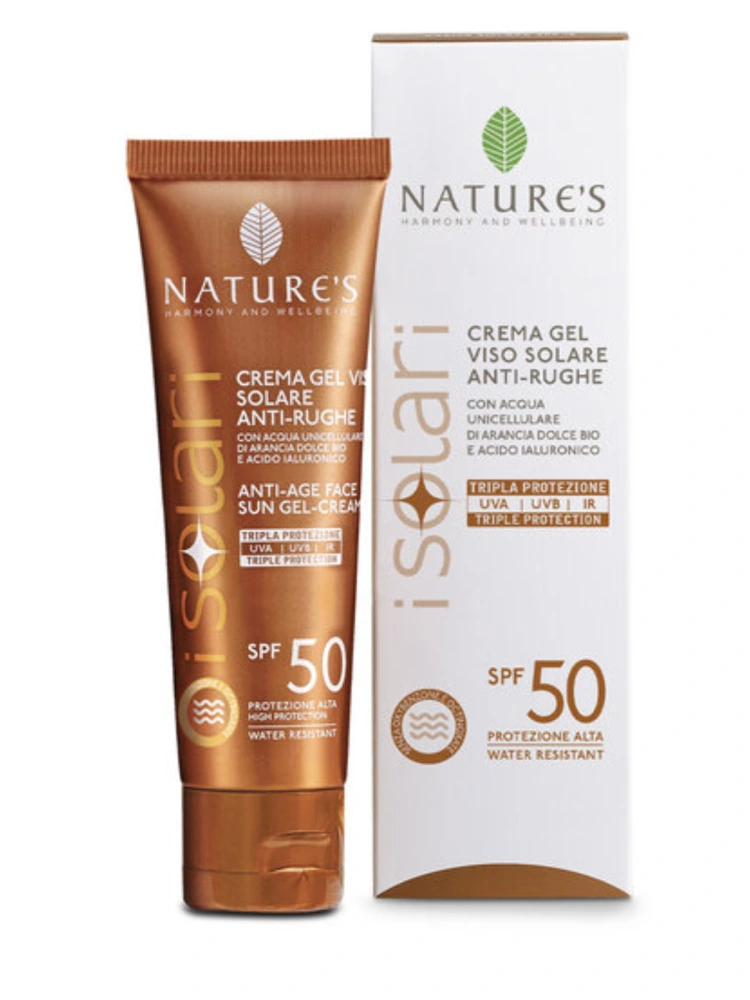 Crema gel antirid pentru fata cu protectie solara iSolari SPF50 50ml Nature's