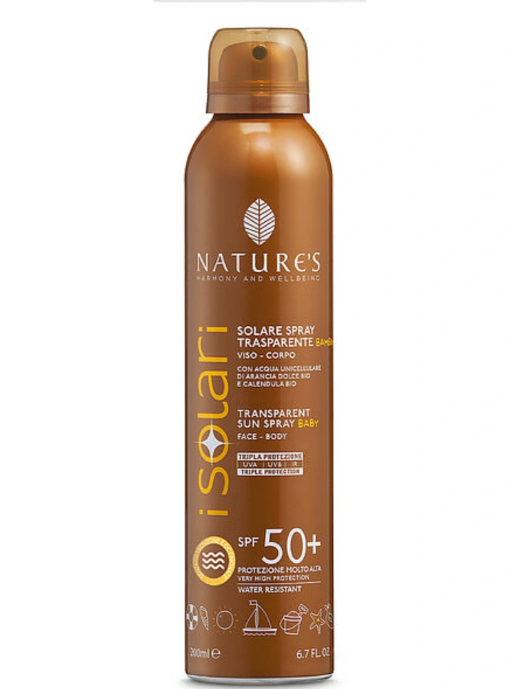 Spray transparent de protectie solara pentru copii SPF 50+ iSolari 200ml Nature's