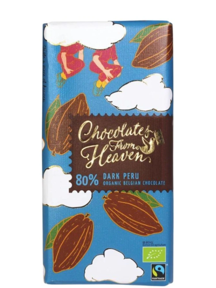 Ciocolata neagra bio 80% cacao 100g Chocolates From Heaven