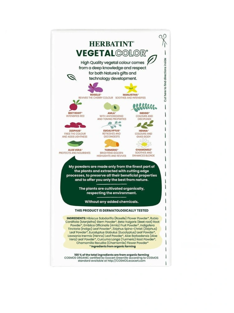 Vopsea de par Vegetal Color Cherry Red Power RT06 100g Herbatint