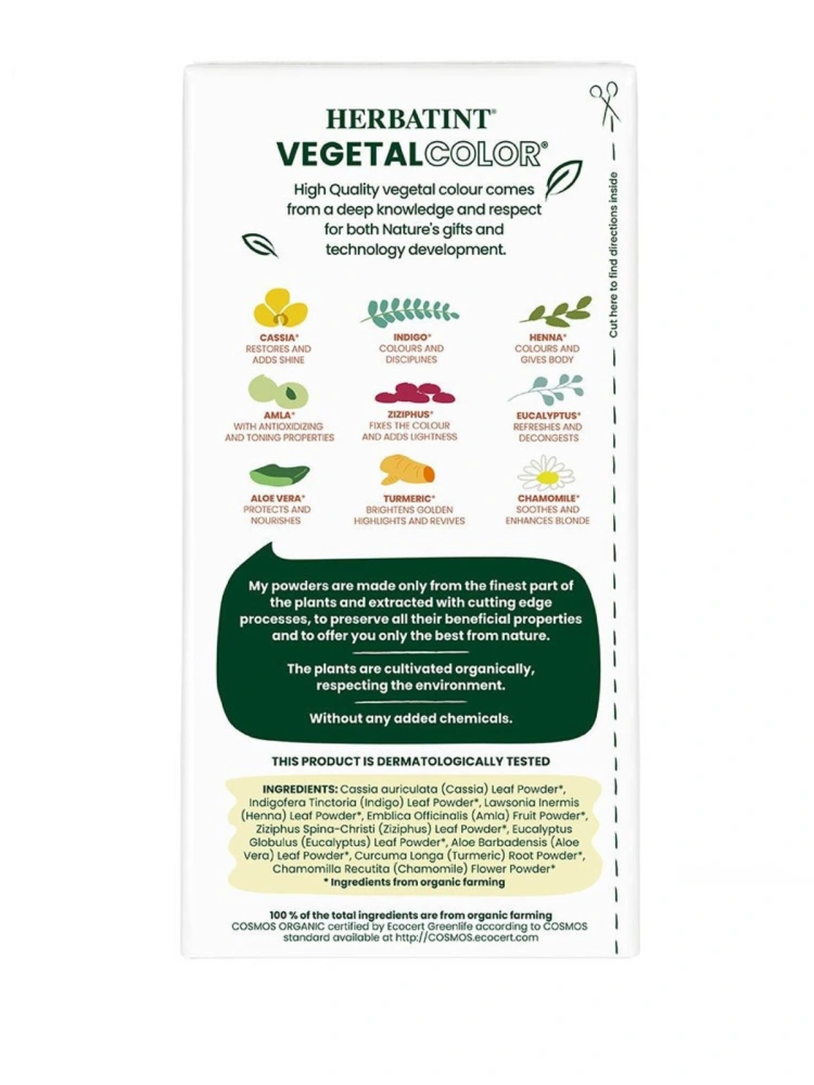 Vopsea de par Vegetal Color Warm Chestnut Power RT03 100g Herbatint