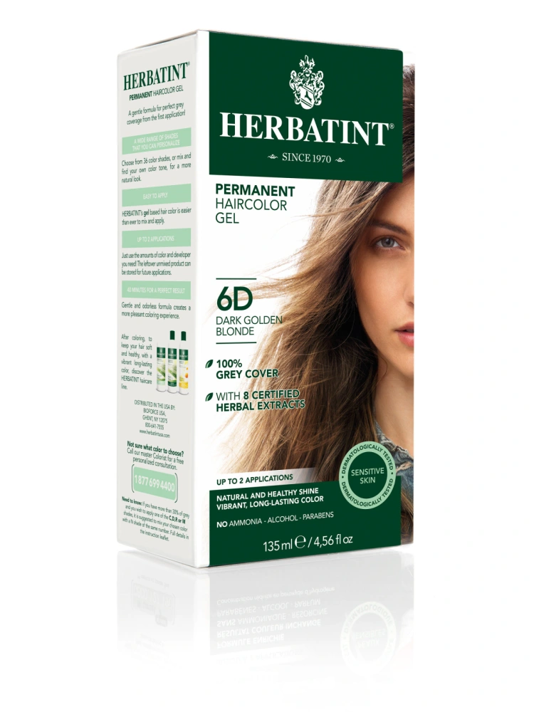 Vopsea pentru par blond auriu inchis 6D Herbatint