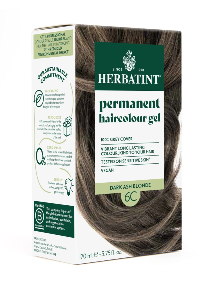 Vopsea pentru par blond cenusiu inchis 6C Herbatint