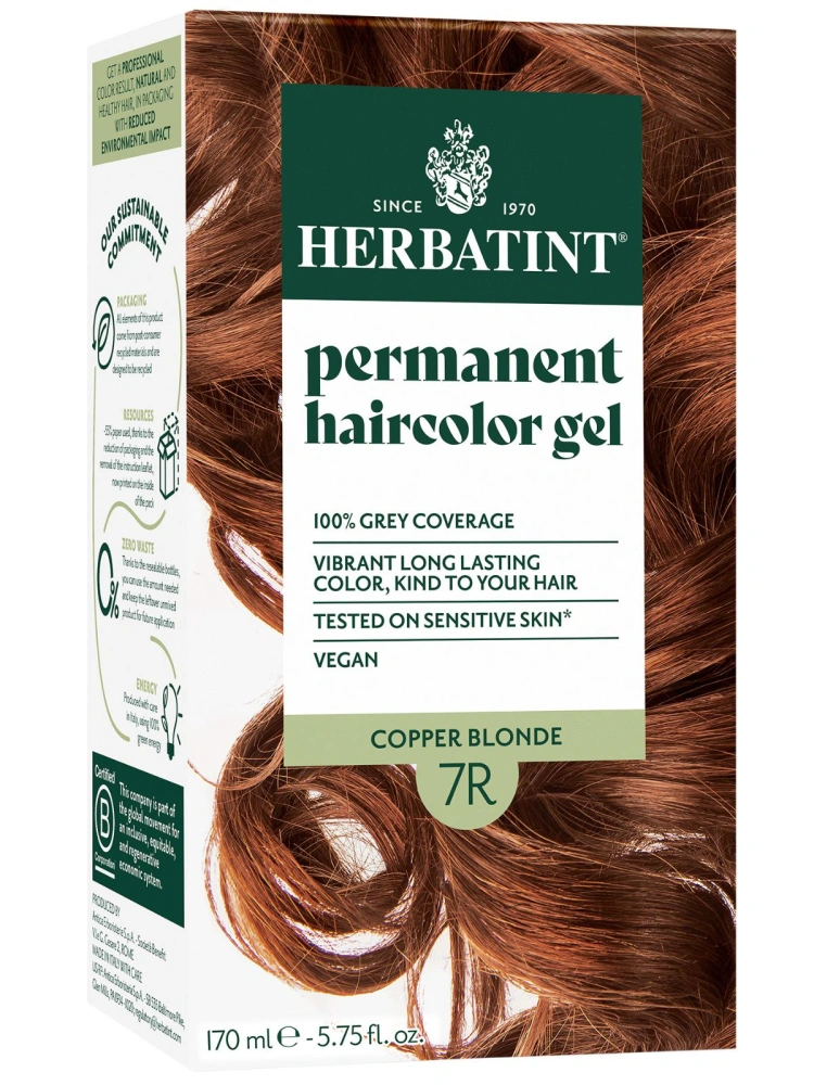 Vopsea pentru par blond cupru 7R Herbatint