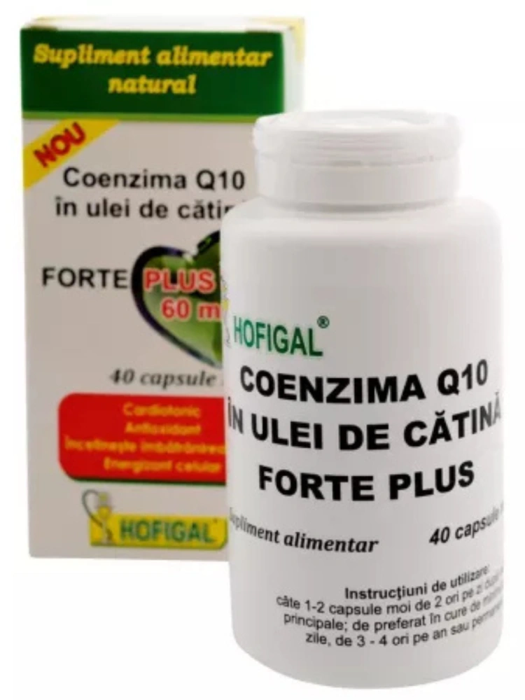 Coenzima Q10 in ulei de catina 60mg 40 capsule Hofigal