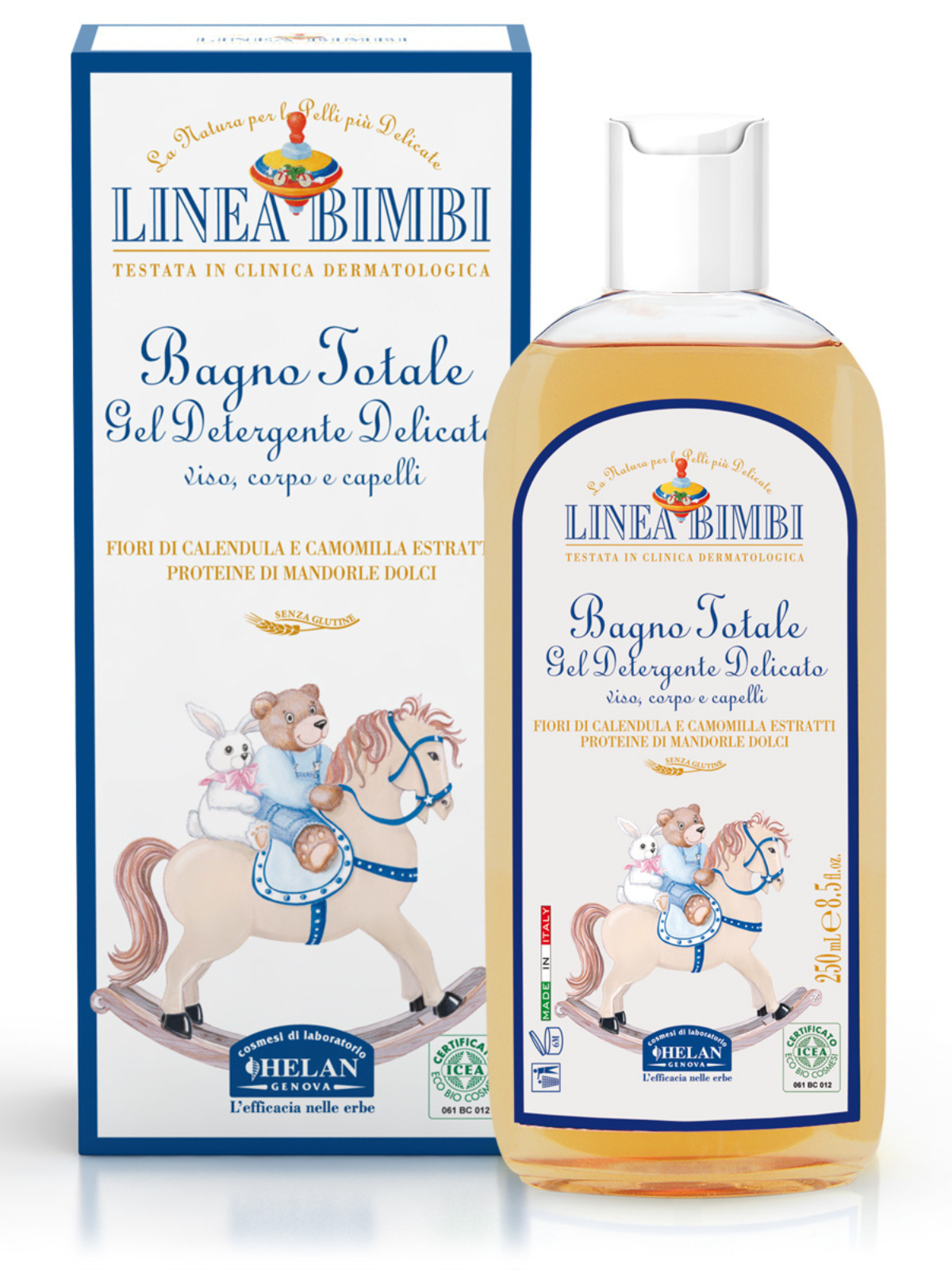 Sampon si gel de dus bio pentru curatare delicata Linea Bimbi 250ml Helan