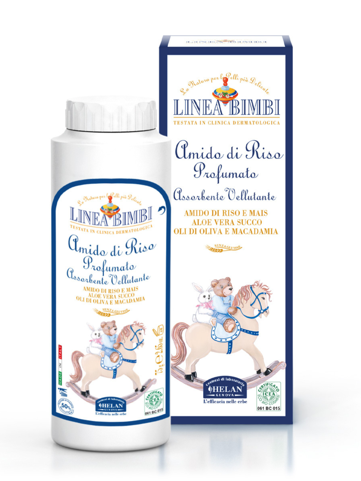 Pudra calmanta bio cu amidon parfumat Linea Bimbi 75g Helan
