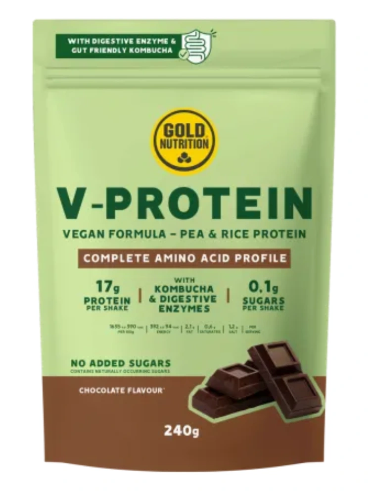 Pudra proteica V Protein cu ciocolata 240g GoldNutrition