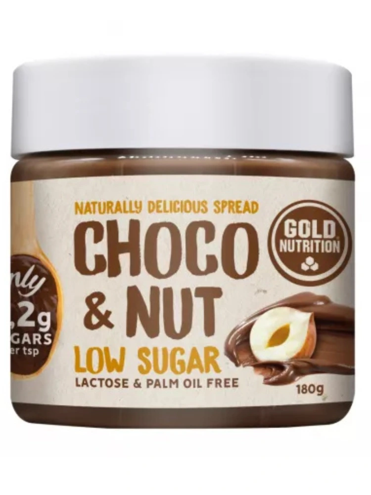 Crema tartinabila Choco&Nut Low Sugar 180g GoldNutrition