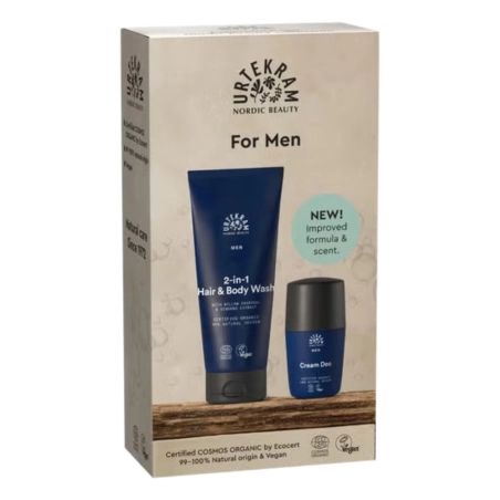 Pachet sampon gel de dus 200 ml si deo roll on 50 ml bio Urtekram